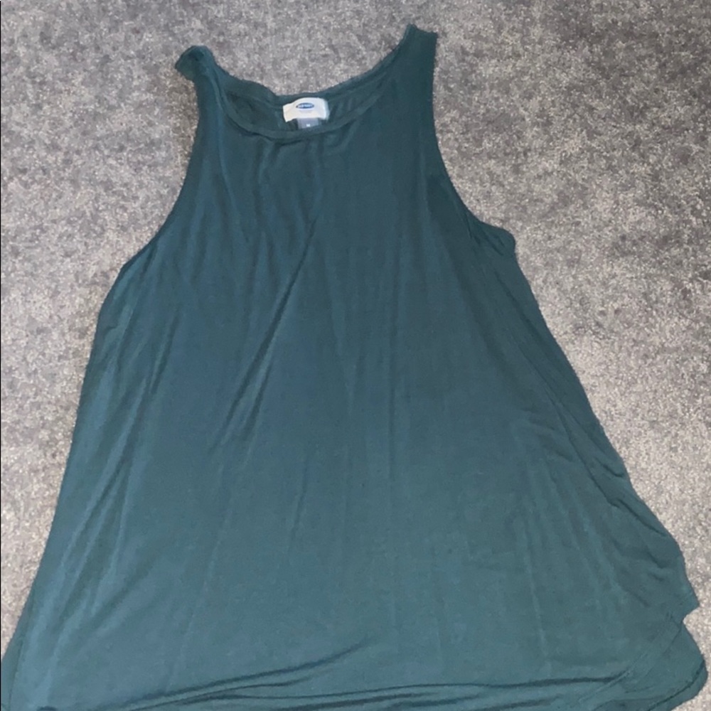 green tank top